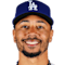 Los Angeles Dodgers' Mookie Betts celebrates a double against the Tampa Bay  Rays during the six …